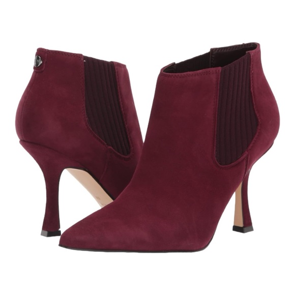NINE WEST Women's Sofia Ankle Bootie. Burgandy. Size 7. Heel height appx 3.5inch - Picture 2 of 16
